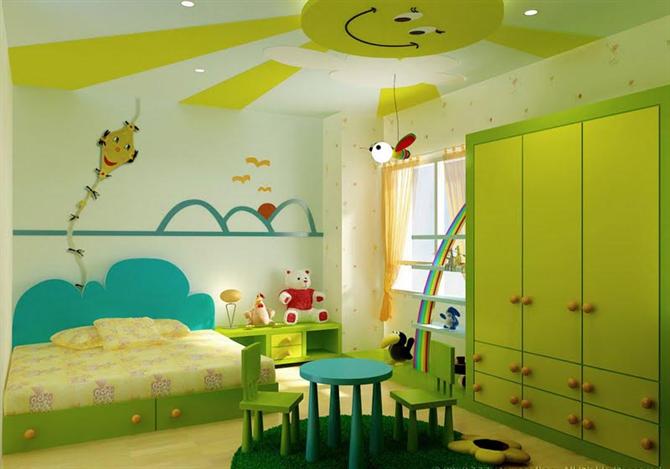 Thêm hiệu ứng và màu sắc mới cho phòng trẻ em với màu xanh nõn chuối